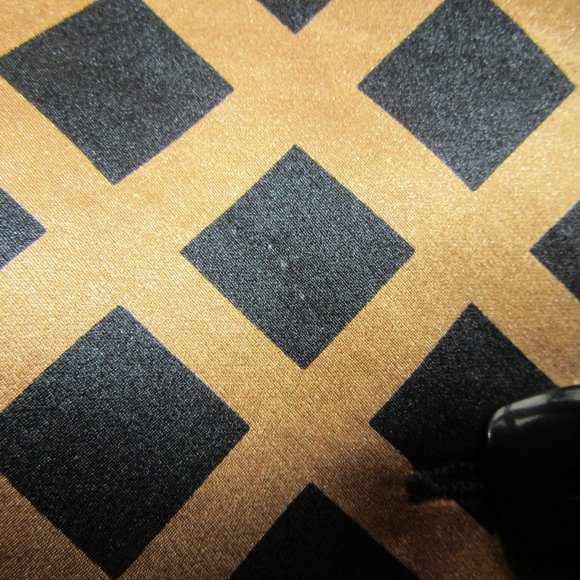 VINTAGE RICHARD WARREN SILK BLOUSE/BLACK + BROWN/TIE/BUTTONS/SIZE 8/HONG KONG! - Picture 5 of 8